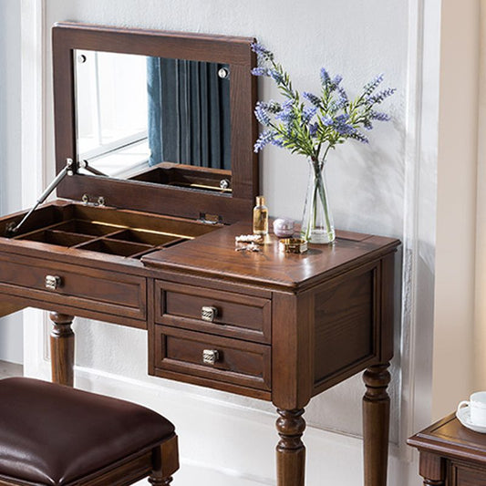 Traditions Vanity Dressing Table Solid Wood Make-up Vanity with Mirrors