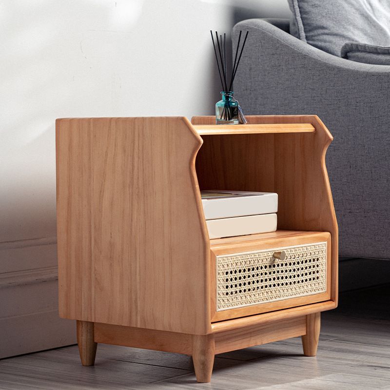 1 Drawer Night Table Modern Solid Wood Nightstand ,20.5" Tall Clearhalo 'Bedroom Furniture' 'furn' 'furn_night_stand' 'Furniture' 'night_stand' 'Nightstands' 1200x1200_070ae2aa-814b-4608-9e7a-ece5133c4d7f