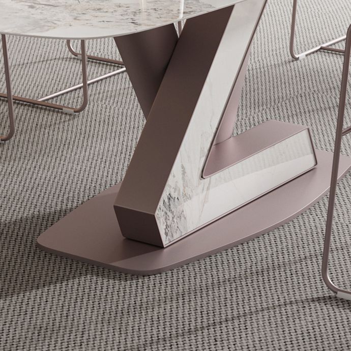 Metal Traditional Luxury Rectangle Table Sintered Stone Table with Pedestal Clearhalo ' dining_table' 'Dining Tables & Seating' 'Dining Tables' 'furn' 'furn_dining_table' 'Furniture' 'furniture_dining_table' 'Kitchen & Dining Furniture' 'kitchen&dining_furn' 'kitchen' 'kitchen_dining_table' 1200x1200_070c078c-eb05-4614-8f81-998b95028781