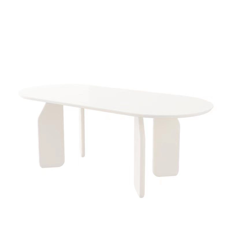 Massief houten eettafel Witte moderne eettafel voor eetkamer