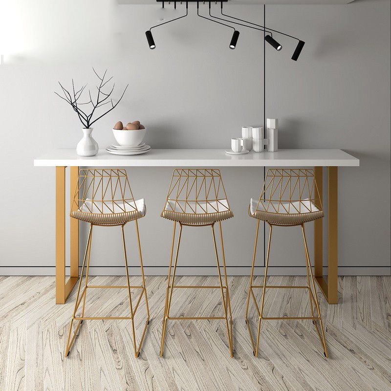 Pine Wood Bar Esstisch Glam Rechteck Tisch mit doppelter Sockel für Balkon