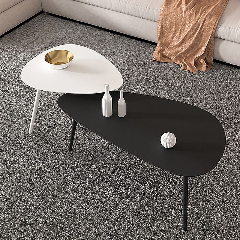3 Legs Base Metal Black/white Base White/black Free Shape Coffee Table Clearhalo 'Coffee & Accent Tables' 'Coffee Tables' 'coffee_tables' 'furn' 'furn_coffee_tables' 'Furniture' 'furniture_coffee_tables' 'Living Room Furniture' 1200x1200_07119649-392e-40ea-aa74-7064da72e175