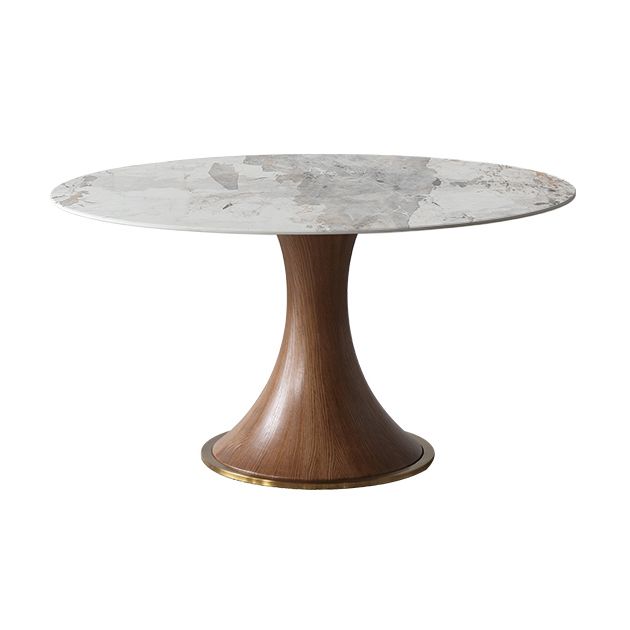 Modern Sintered Stone Dining Table Round Table with Wooden Pedestal for Restaurant Clearhalo ' dining_table' 'Dining Tables & Seating' 'Dining Tables' 'furn' 'furn_dining_table' 'Furniture' 'furniture_dining_table' 'Kitchen & Dining Furniture' 'kitchen&dining_furn' 'kitchen' 'kitchen_dining_table' 1200x1200_07139c85-332e-4862-b92d-53a5a8098b8f