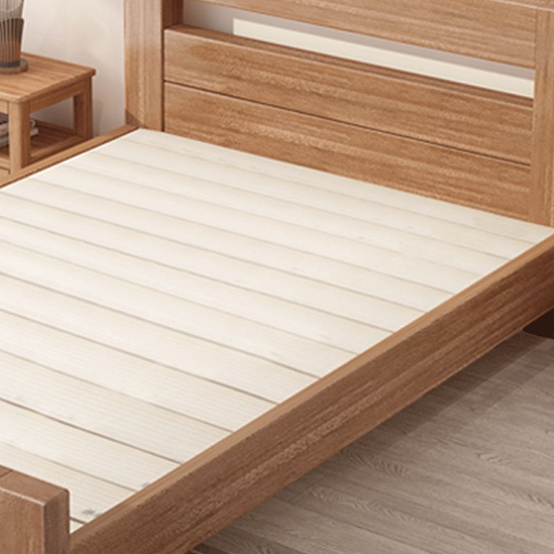 Panel de nogal escandinavo rectangular con marco de cama de cabecera