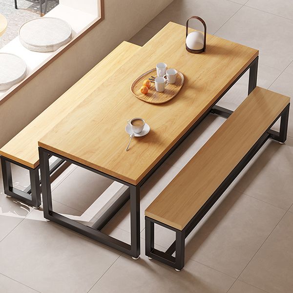 Juego de mesa de comedor de madera industrial 1/2/5 Piezas con muebles de cocina de base de metal