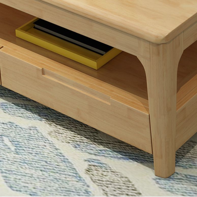 17.7" Tall Wood Rectangular Table Top 4 Legs Coffee Table with Storage Clearhalo 'Coffee & Accent Tables' 'Coffee Tables' 'coffee_tables' 'furn' 'furn_coffee_tables' 'Furniture' 'Living Room Furniture' 1200x1200_071481b2-b94b-42f5-b5a8-ad650fb04d3f