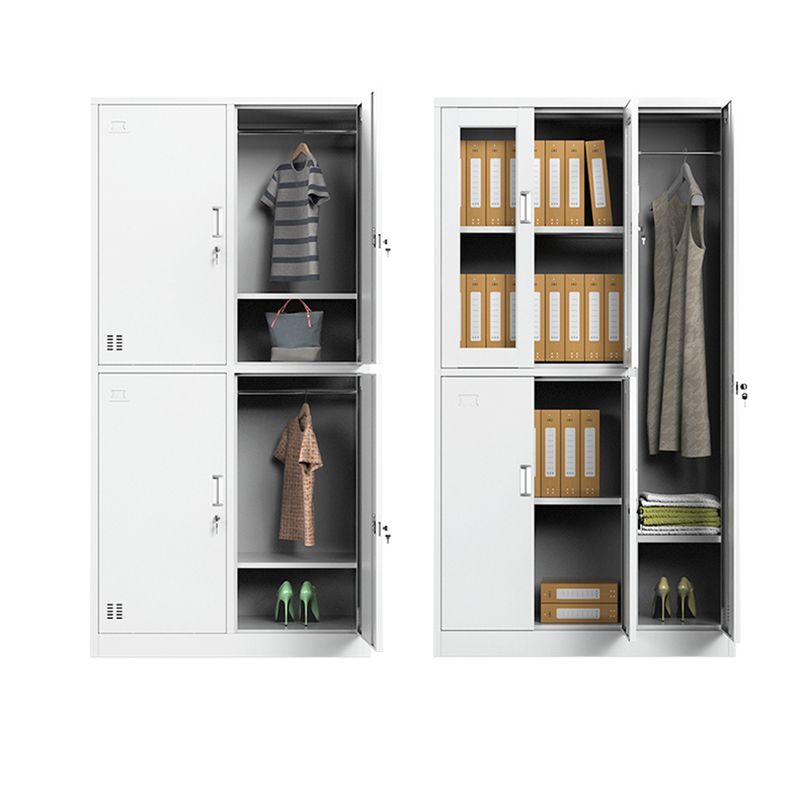 Metal Contemporary Cabinet for Home White Steel Storage Cabinet Clearhalo 'Armoires & Wardrobes' 'armoires_wardrobes' 'Bedroom Furniture' 'furn' 'furn_armoires_wardrobes' 'Furniture' 1200x1200_0714d0f6-3d78-440b-b9c0-fcad23439011