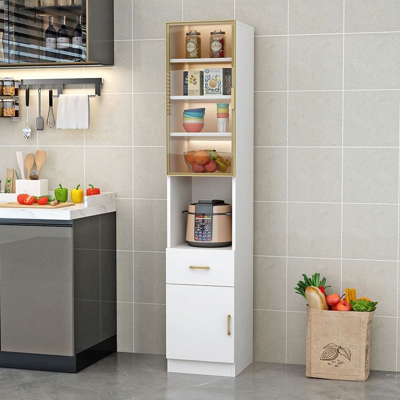 Server per la cena in stile glam ingegnerizzato in legno con archiviazione aperta