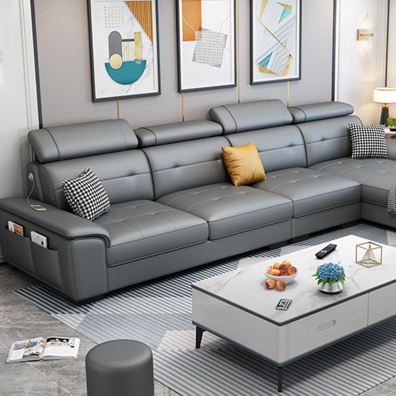 Waterproof Linen Pillow Top Arm Sofa with Adjustable Bolster Pillows and Storage Bag Clearhalo 'furn' 'furn_sectionals' 'Furniture' 'furniture_sectionals' 'kitchen' 'kitchen_sectionals' 'Living Room Furniture' 'Sectionals' 1200x1200_0715d020-818e-4c83-b698-9b1a66aa9e67