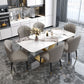 Rectangle Glam Dining Table White Tone Fixed Table with Sintered Stone Clearhalo ' dining_table' 'Dining Tables & Seating' 'Dining Tables' 'furn' 'furn_dining_table' 'Furniture' 'furniture_dining_table' 'Kitchen & Dining Furniture' 'kitchen&dining_furn' 'kitchen' 'kitchen_dining_table' 1200x1200_0717d6cf-706a-4af6-be71-06ca5953de4f
