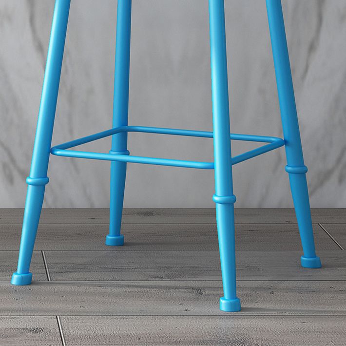 Nordic Armless Backrest Counter Stool Iron Couture Bar Stool with Cushion and Pedal Clearhalo 'Bar Furniture' 'Bar Stools' 'bar_stools' 'furn' 'furn_bar_stools' 'Furniture' 'Kitchen & Dining Furniture' 1200x1200_0718c8ee-2143-46a6-b510-96749b630dc0