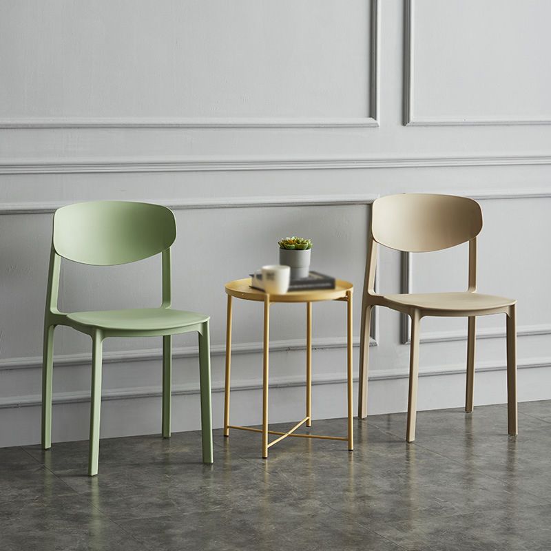 Plastic Contemporary Armless Chair Open Back Dining Kitchen Room Chair Clearhalo 'Dining Chairs' 'Dining Tables & Seating' 'dining_chair' 'Furniture' 'furniture_dining_chair' 'Kitchen & Dining Furniture' 1200x1200_0718d735-8dba-416b-bee5-de8e3b245675