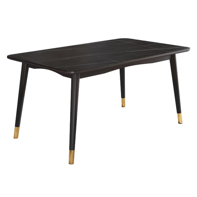 Contemporary Rectangle Dining Room Table Sintered Stone Table with 4 Black Legs Clearhalo ' dining_table' 'Dining Tables & Seating' 'Dining Tables' 'furn' 'furn_dining_table' 'Furniture' 'furniture_dining_table' 'Kitchen & Dining Furniture' 'kitchen&dining_furn' 'kitchen' 'kitchen_dining_table' 1200x1200_07191de7-97da-4ca5-b72a-088869de4a95