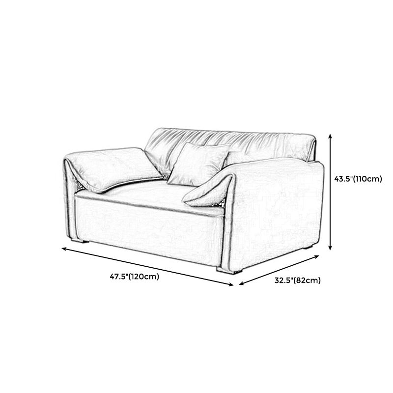 Rectangular Sofa with Pillow Back, Sponge Seat, Padded Pine Chair Legs Gray Frosted Cloth Clearhalo 'furn' 'furn_sofas' 'Furniture' 'furniture_sofas' 'kitchen' 'kitchen_sofas' 'Living Room Furniture' 'Sofa' 'sofas' 1200x1200_071946a7-7190-4a93-a7b8-55a7dcf7ec49