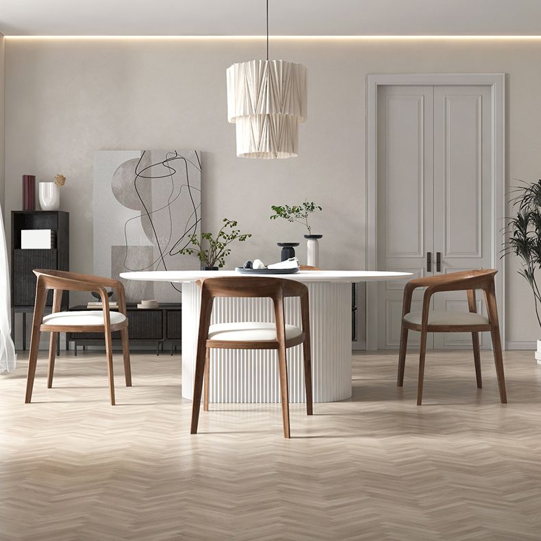 Oval White Tone Dining Table Luxury Pedestal Table for Dining Room Clearhalo ' dining_table' 'Dining Tables & Seating' 'Dining Tables' 'furn' 'furn_dining_table' 'Furniture' 'furniture_dining_table' 'Kitchen & Dining Furniture' 'kitchen&dining_furn' 'kitchen' 'kitchen_dining_table' 1200x1200_0719cf02-ecb4-4afe-8389-f18b637d42ed
