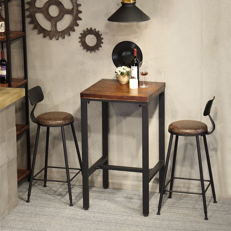 Square Counter Wine Table Solid Wood Industrial Cocktail Bar Table Clearhalo 'Bar Furniture' 'Bar Tables' 'bar_tables' 'furn' 'furn_bar_tables' 'Furniture' 'Kitchen & Dining Furniture' 1200x1200_071a909e-cdd1-49d1-a0a7-dfb37cbb914d