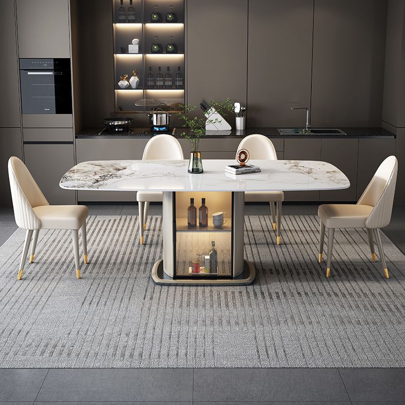 1/5/7 pezzi set da pranzo in pietra sinterizzato moderno con spazio