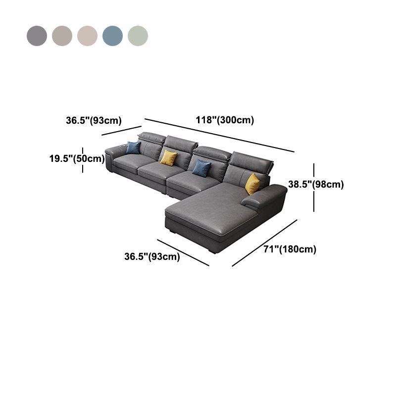 4-seat Sewn Pillow Back Faux Leather Sofa Vintage Pillow Top Arm Sofa Clearhalo 'furn' 'furn_sectionals' 'Furniture' 'Living Room Furniture' 'Sectionals' 1200x1200_071cbbdf-78be-44f9-9d68-2af859a7ba17
