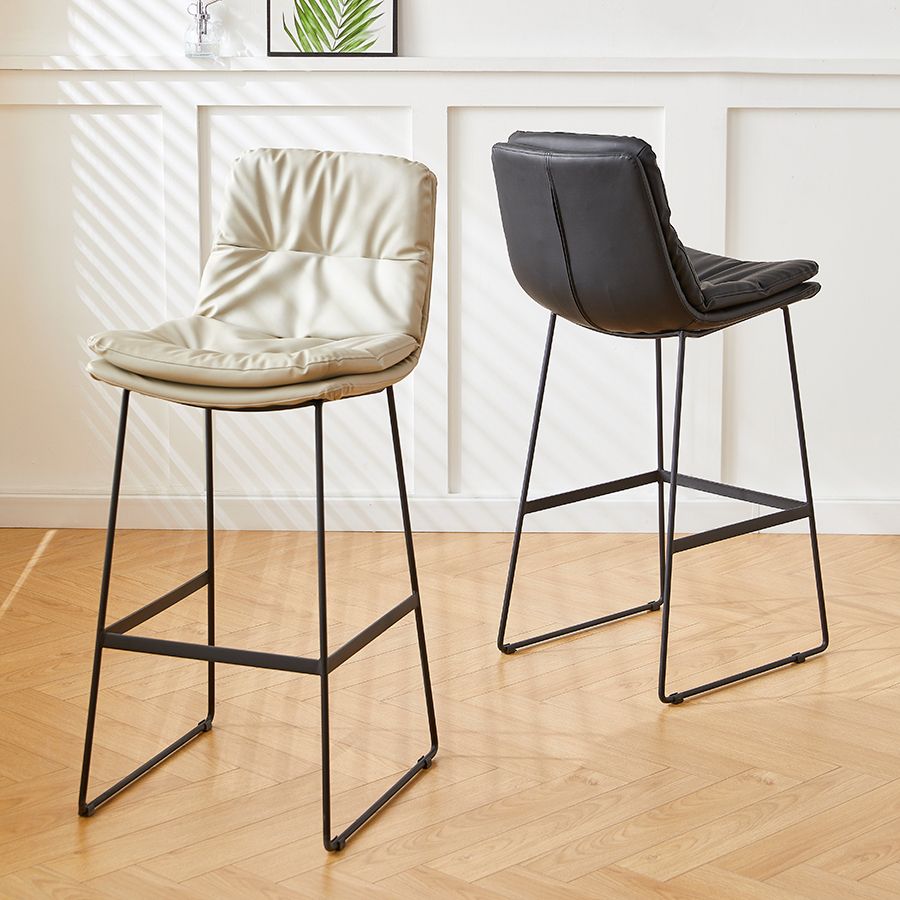 Scandinavian Coffee Shop Footrest Stool Matte Finish PU Leather Barstool Clearhalo 'Bar Furniture' 'Bar Stools' 'bar_stools' 'furn' 'furn_bar_stools' 'Furniture' 'furniture_bar_stools' 'Kitchen & Dining Furniture' 1200x1200_071f31f1-9f7e-4ec8-b854-8ef7a8f93665