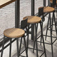 Industrial Metal Bar-stool with Black Base Round Low Back Counter-height Stool for Shop Clearhalo 'Bar Furniture' 'Bar Stools' 'bar_stools' 'furn' 'furn_bar_stools' 'Furniture' 'Kitchen & Dining Furniture' 1200x1200_07208f4c-cd82-4070-919b-4a978eeecadc