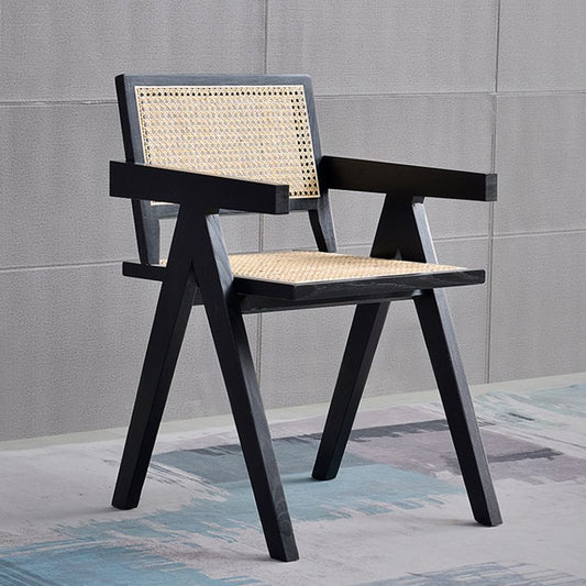 Silla de comedor de madera maciza de madera de goma