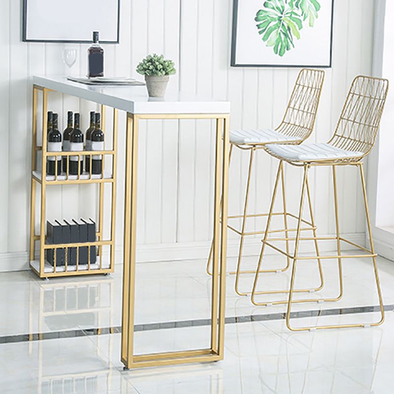 Modern Fixed Table with Metal Base Bar Table for Living Room Clearhalo 'Bar Furniture' 'Bar Tables' 'bar_tables' 'furn' 'furn_bar_tables' 'Furniture' 'Kitchen & Dining Furniture' 1200x1200_072215fb-7db2-428f-93b1-2a4de7993ee5