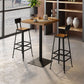 Industrial Square Hemlock Bar Dining Table Iron Indoor Bistro Table with Single Pedestal Clearhalo 'Bar Furniture' 'Bar Tables' 'bar_tables' 'Furniture' 'furniture_bar_tables' 'Kitchen & Dining Furniture' 'kitchen&dining_furn' 'kitchen' 1200x1200_0722e8b2-9470-4e09-828a-ee4d3414d1c7