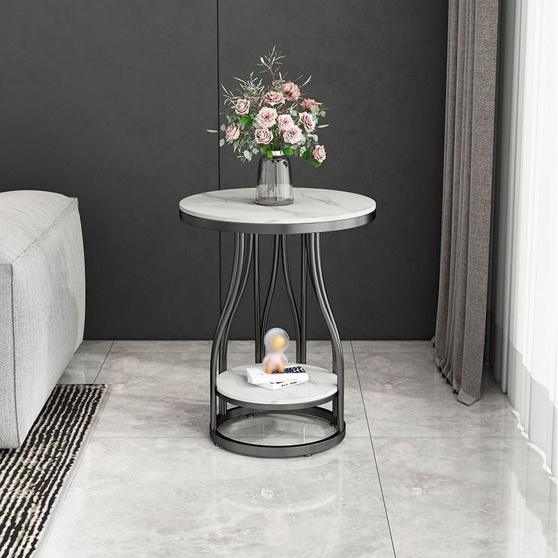 19"W Contemporary Corner Table Round Storage Accent Side Table Clearhalo 'Coffee & Accent Tables' 'End & Side Tables' 'end_side_tables' 'furn' 'furn_end_side_tables' 'Furniture' 'Living Room Furniture' 1200x1200_0723a753-cb38-4205-ac82-5c3f667d67ef