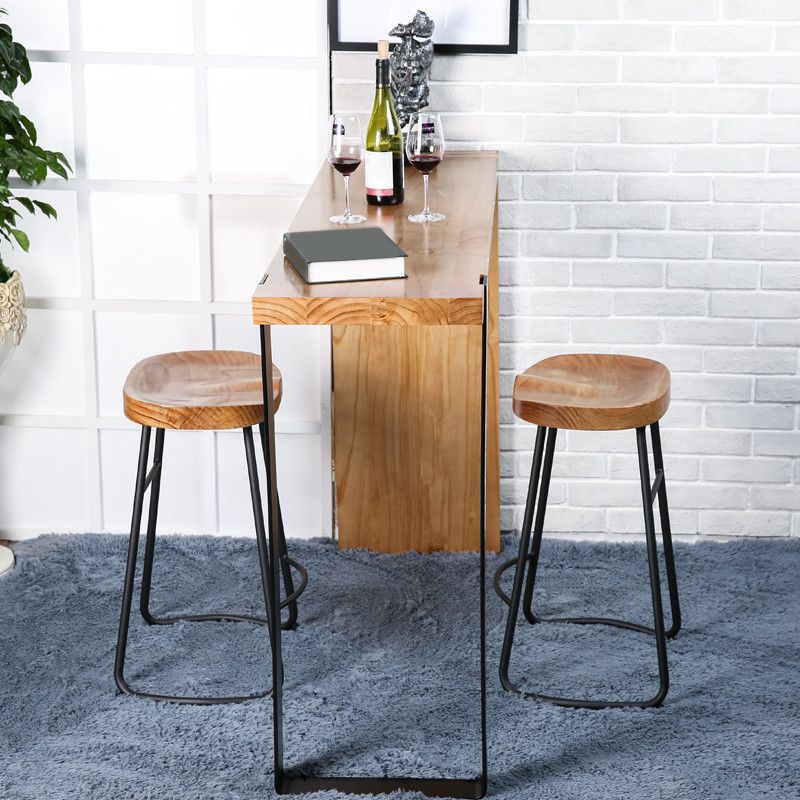 Solid Wood Modern Pub Table Set for Home Metal 1/3 Piece Bar Set Clearhalo 'Bar Furniture' 'furn' 'furn_home_bar_bar_sets' 'Furniture' 'Home Bars & Bar Sets' 'home_bar_bar_sets' 'Kitchen & Dining Furniture' 1200x1200_07256454-8874-4764-aaec-54bd3759e9d3