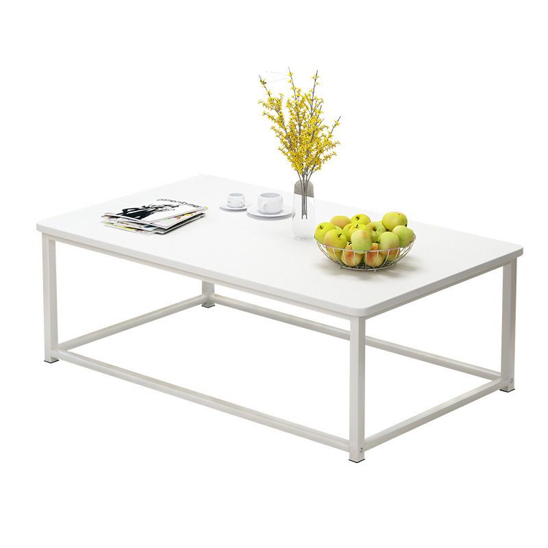 Modern Style Rectangular Wooden Table with Metal Frame Base Coffee Table Clearhalo 'Coffee & Accent Tables' 'Coffee Tables' 'coffee_tables' 'furn' 'furn_coffee_tables' 'Furniture' 'Living Room Furniture' 1200x1200_0726636d-aa0c-48ce-82be-28118af08a1f
