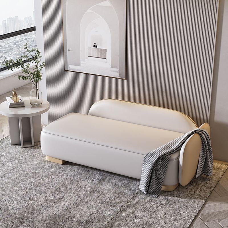 Modern Style Chaise Solid Color Lounge Chair with Genuine Leather