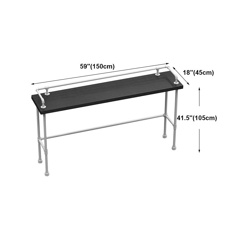 Industrial Black Wood Pub Table with Rectangle Table Top Trestle Table - 42" H Clearhalo 'Bar Furniture' 'Bar Tables' 'bar_tables' 'furn' 'furn_bar_tables' 'Furniture' 'furniture_bar_tables' 'Kitchen & Dining Furniture' 1200x1200_07287ec3-1d26-461d-ba82-b12cd2d9a36b