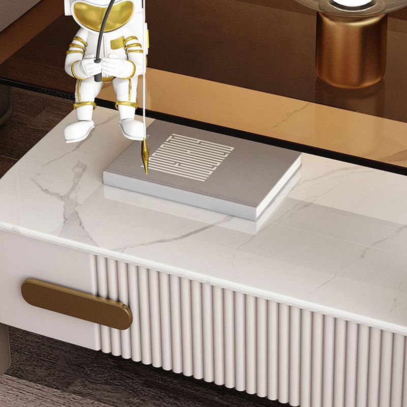 Wood Night Stand 18.9" Tall 1 - Drawer Nightstand with Tempered Glass Top Clearhalo 'Bedroom Furniture' 'furn' 'furn_night_stand' 'Furniture' 'night_stand' 'Nightstands' 1200x1200_0729396c-5045-49af-8a09-038cacfc0e5c