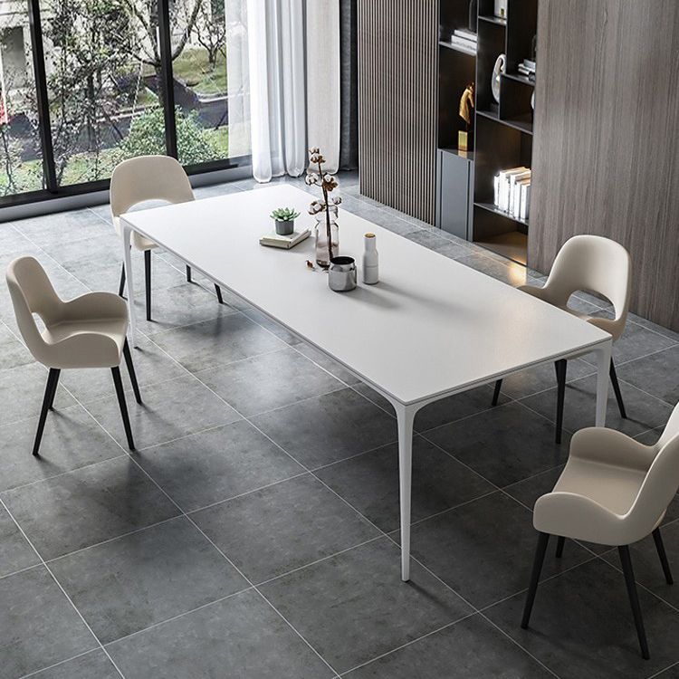 Simplicity Sintered Stone Rectangle Table 4 Legs Base Table for Home Clearhalo ' dining_table' 'Dining Tables & Seating' 'Dining Tables' 'Furniture' 'furniture_dining_table' 'Kitchen & Dining Furniture' 'kitchen&dining_furn' 'kitchen' 'kitchen_dining_table' 1200x1200_0729c910-afeb-44a6-bc8d-3644c744b5f7