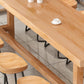Solid Wood Trestle Cocktail Bar Table Modern Footrest Pub Height Dining Table in Natural Clearhalo 'Bar Furniture' 'Bar Tables' 'bar_tables' 'furn' 'furn_bar_tables' 'Furniture' 'Kitchen & Dining Furniture' 1200x1200_072a67a2-3a0a-4940-ac47-a7a3adfac078