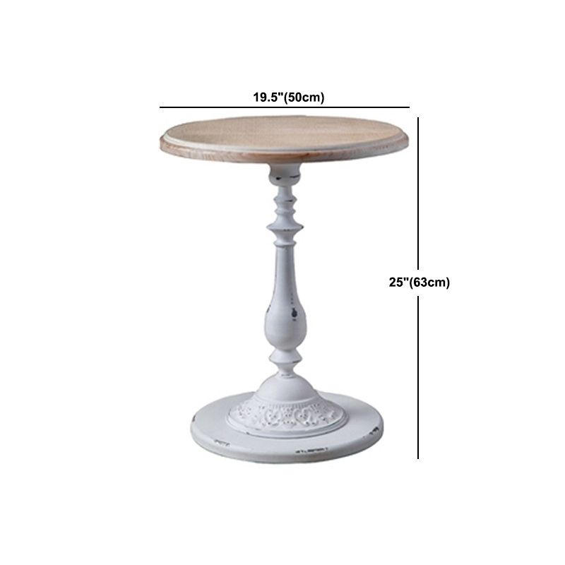 French Country Distressed Pedestal Cocktail Table Wooden Coffee Table for Home