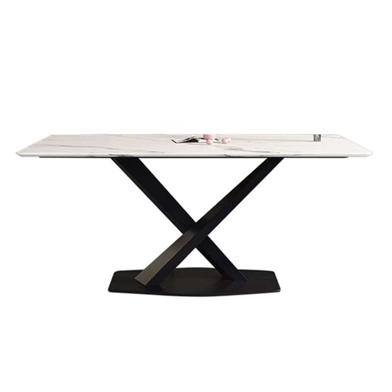 Simple Kitchen Rectangle Shape Dining Table Sintered Stone Dining Table with Pedestal Base Clearhalo ' dining_table' 'Dining Tables & Seating' 'Dining Tables' 'furn' 'furn_dining_table' 'Furniture' 'furniture_dining_table' 'Kitchen & Dining Furniture' 'kitchen&dining_furn' 'kitchen' 'kitchen_dining_table' 1200x1200_072aace0-862f-4264-bb1d-95f9ce3d7977