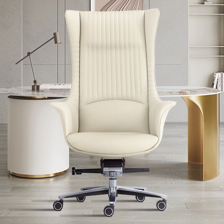 Sedia da scrivania a armi fisse nessuna sedia da ufficio ergonomica in pelle angosciante con ruote