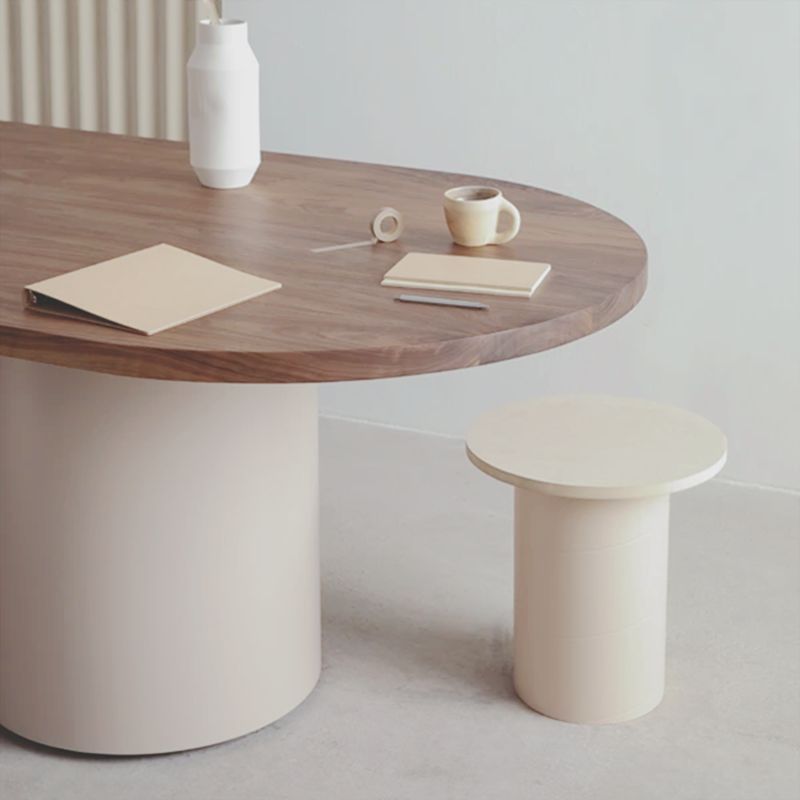 Scrivania contemporanea ovale scrivania in legno solido per casa