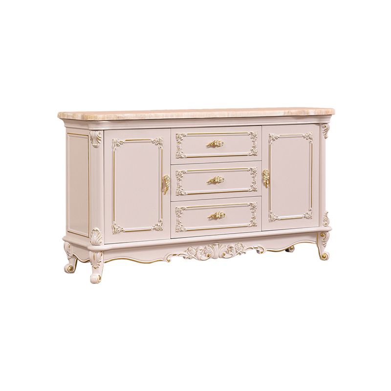 Sideboard in legno di quercia a 2 porte in stile glam per soggiorno