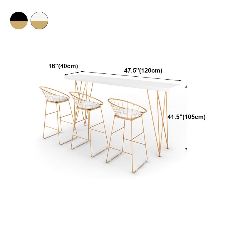 Gold Glam Style Bar Table in Iron Top and Faux Marble Milk Tea Shop Bar Table, Only Table Clearhalo 'Bar Furniture' 'Bar Tables' 'bar_tables' 'furn' 'furn_bar_tables' 'Furniture' 'furniture_bar_tables' 'Kitchen & Dining Furniture' 1200x1200_07302cd7-d395-4c31-8d4d-5dc950e3f4d4
