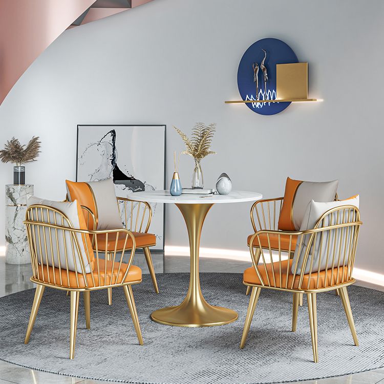 Modern Round Sintered Stone Top Dining Table White Standard Dining Table for Kitchen Clearhalo ' dining_table' 'Dining Tables & Seating' 'Dining Tables' 'furn' 'furn_dining_table' 'Furniture' 'furniture_dining_table' 'Kitchen & Dining Furniture' 'kitchen&dining_furn' 'kitchen' 'kitchen_dining_table' 1200x1200_07309939-fb88-40f6-b53e-ef9177395fea