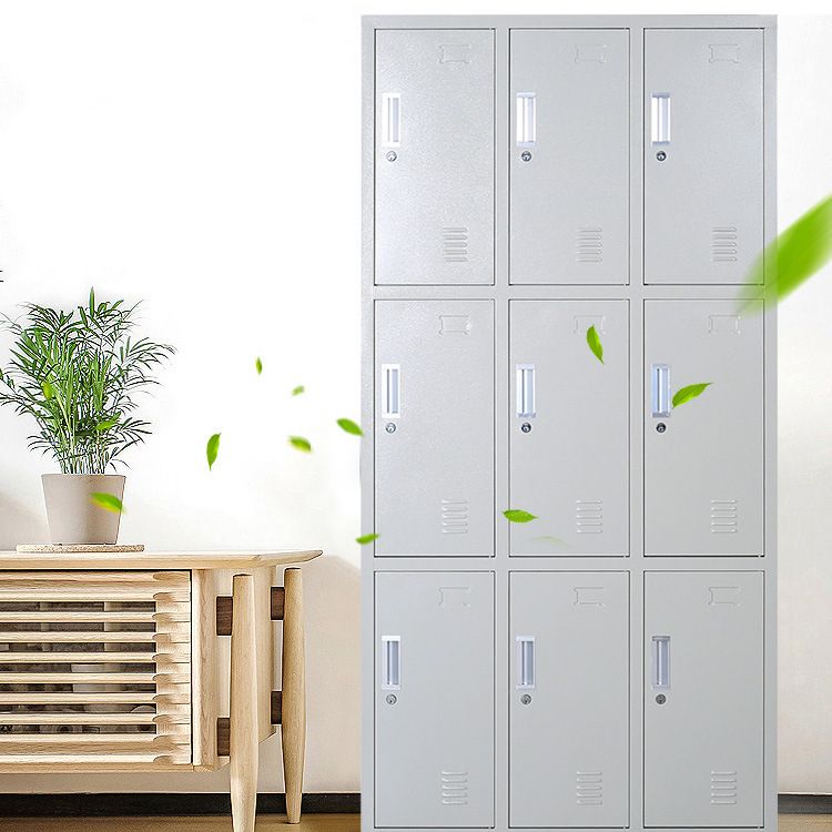 Metal Wardrobe Cabinet Contemporary Grey Wardrobe Armoire for Home Clearhalo 'Armoires & Wardrobes' 'armoires_wardrobes' 'Bedroom Furniture' 'furn' 'furn_armoires_wardrobes' 'Furniture' 1200x1200_0730a6df-91d7-4784-afc7-ea482016fc66