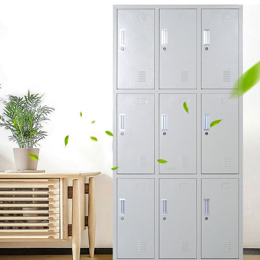 Metal Wardrobe Cabinet Contemporary Grey Wardrobe Armoire for Home Clearhalo 'Armoires & Wardrobes' 'armoires_wardrobes' 'Bedroom Furniture' 'furn' 'furn_armoires_wardrobes' 'Furniture' 1200x1200_0730a6df-91d7-4784-afc7-ea482016fc66