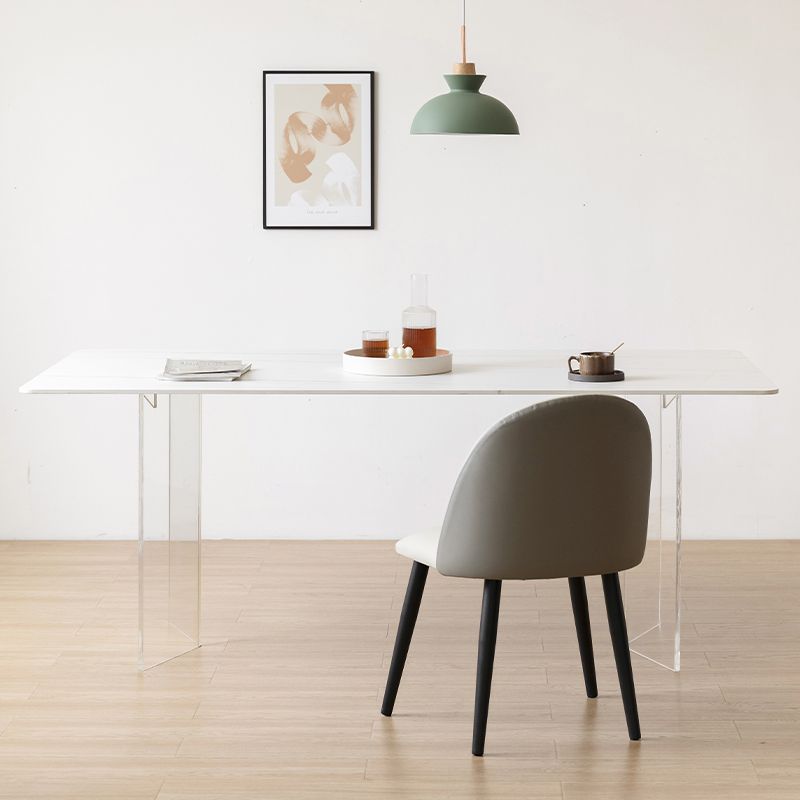 Sintered Stone Dining Table Modern Rectangle Dining Table with Acrylic Base Clearhalo ' dining_table' 'Dining Tables & Seating' 'Dining Tables' 'furn' 'furn_dining_table' 'Furniture' 'furniture_dining_table' 'Kitchen & Dining Furniture' 'kitchen&dining_furn' 'kitchen' 'kitchen_dining_table' 1200x1200_0730c78e-0c7c-4248-9ca6-da5ba1172b59