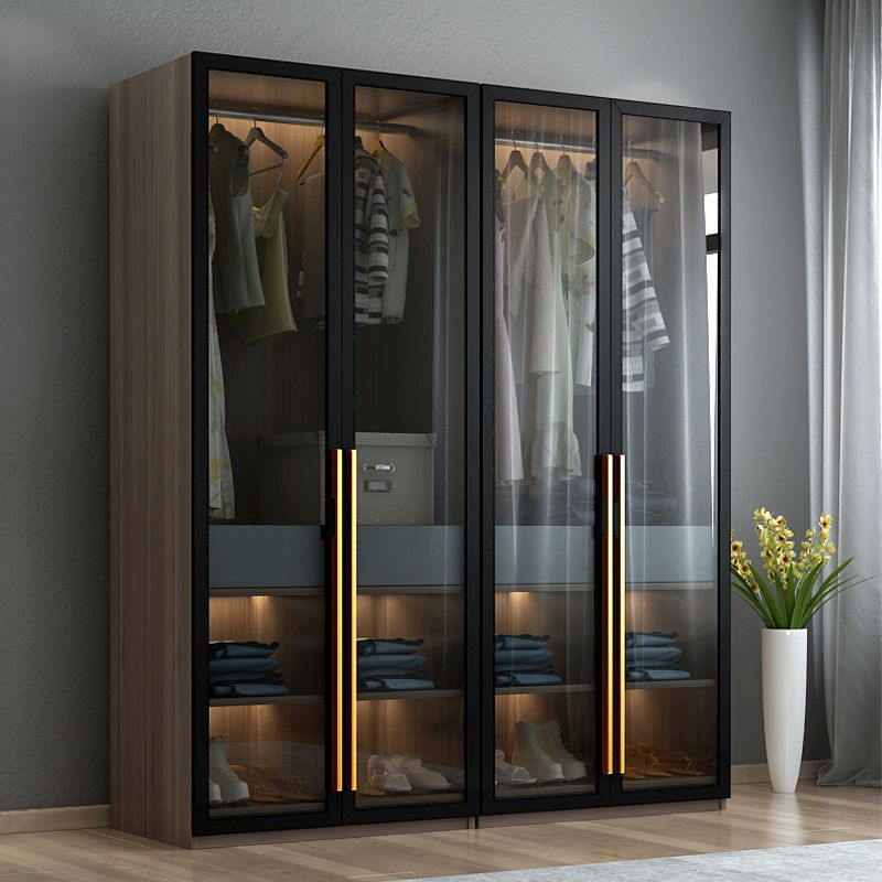 Modern Style Wooden Wardrobe Bedroom Wardrobe Closet with Garment Rod