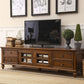 Traditional Ash TV Console Brown Media Console TV Stand with Drawers