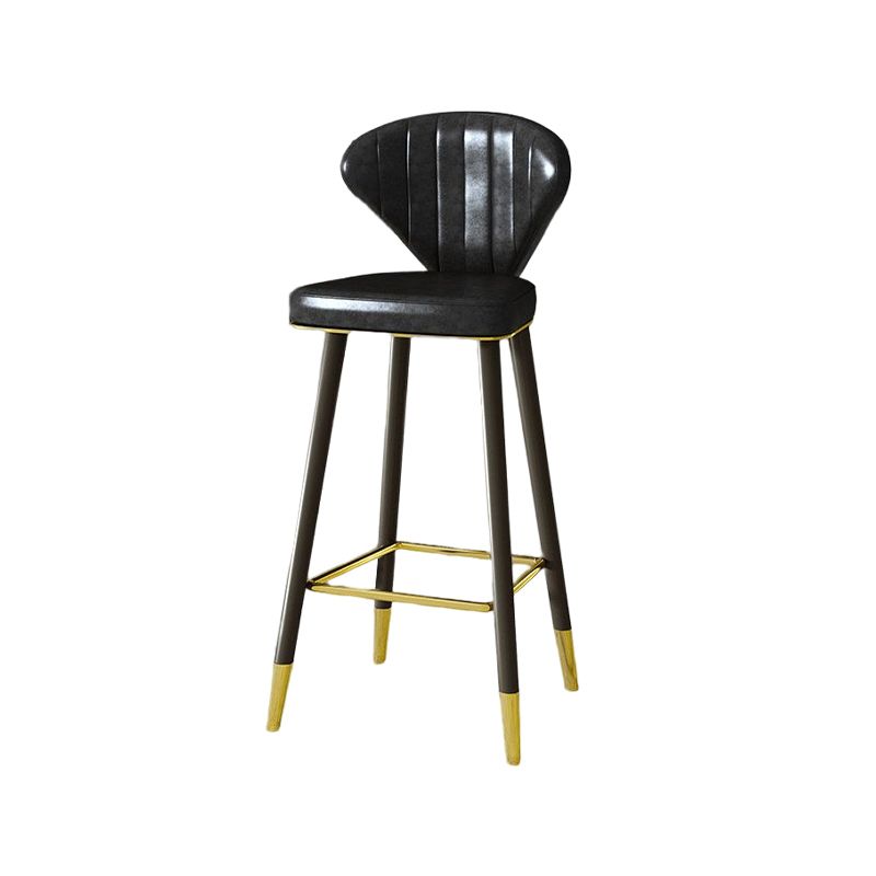 Nordic Glam Style Bar-stool PU Leather Counter Bar Stool with Metal Legs Clearhalo 'Bar Furniture' 'Bar Stools' 'bar_stools' 'furn' 'furn_bar_stools' 'Furniture' 'furniture_bar_stools' 'Kitchen & Dining Furniture' 1200x1200_07342764-7740-4868-bd7a-59e7cfd11de2