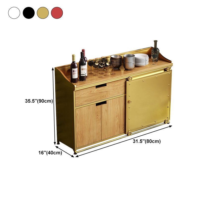 36'' Height Sideboard Table Glam Style Wood Top Cupboard for Living Room Clearhalo 'buffet_sideboard' 'Buffets & Sideboards' 'furn' 'furn_buffet_sideboard' 'Furniture' 'furniture_buffet_sideboard' 'Kitchen & Dining Furniture' 1200x1200_07343e15-52d6-4ef1-8ad2-d9a4091499a3