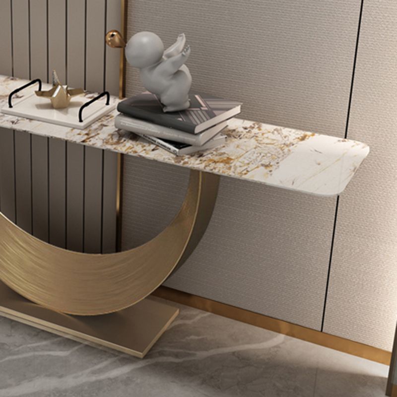 長方形の形状現代コンソールテーブルゴールドストーンコンソールソファテーブル用ホール